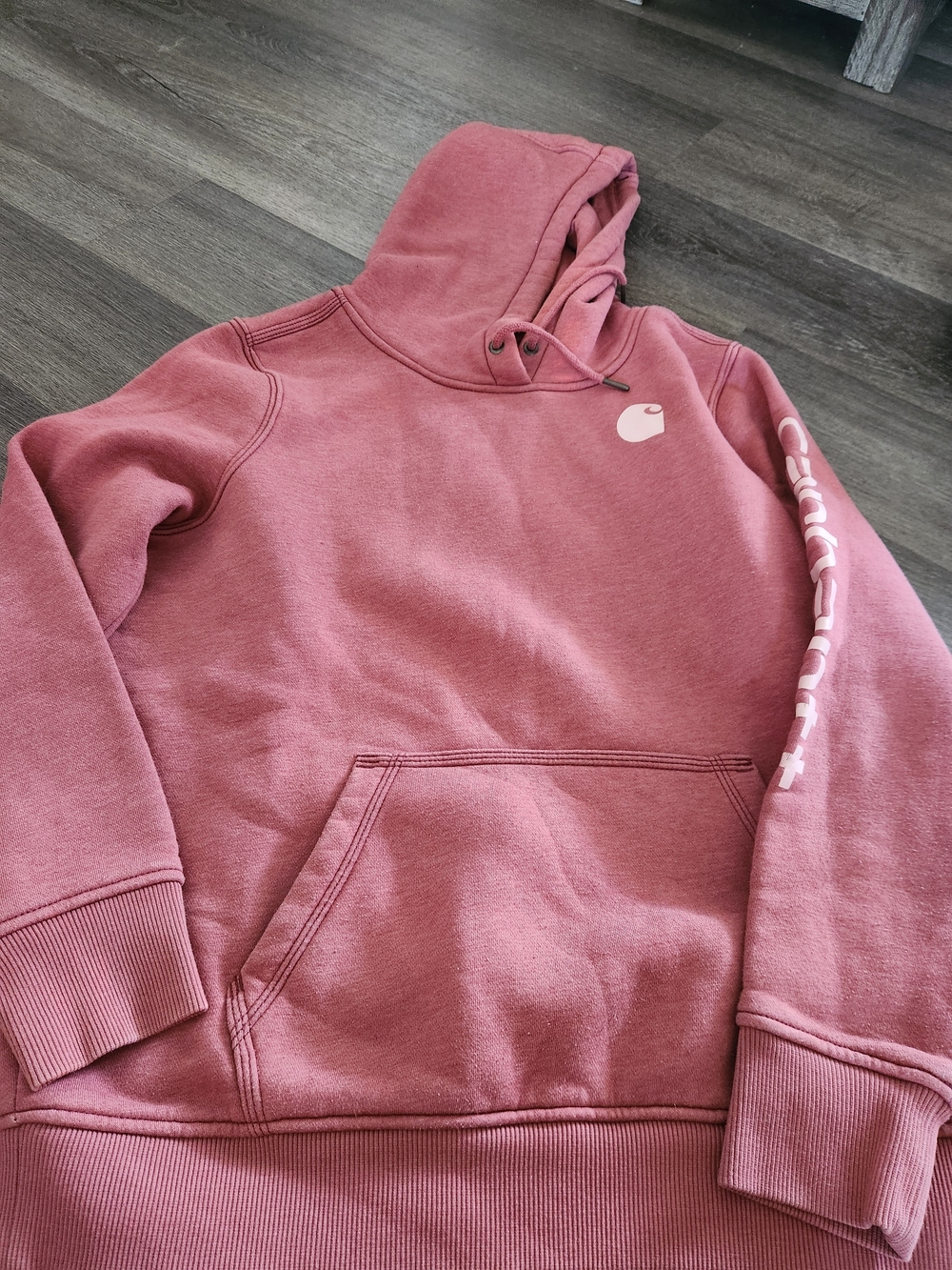 Carhartt Women's Pink Hooded Sweatshirt Large. See Discription